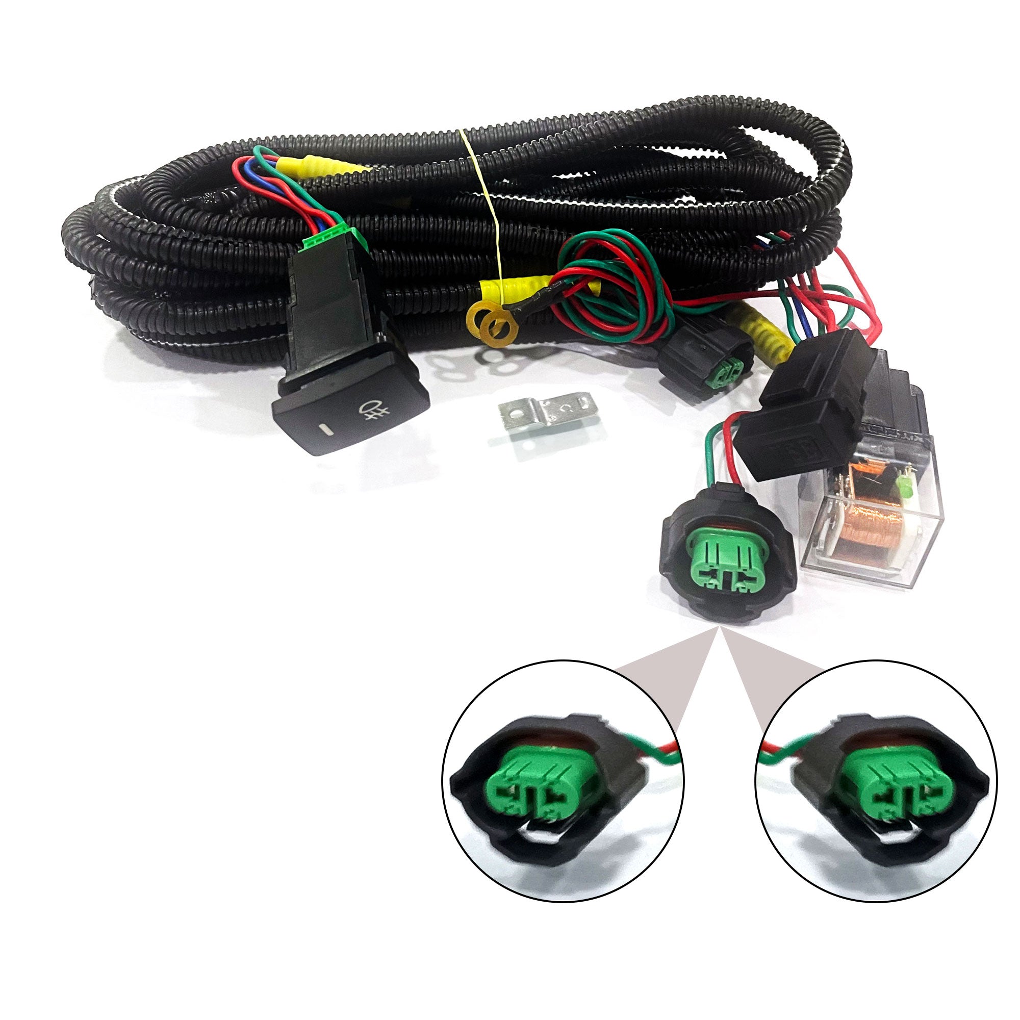 Fog Light Lamp H8 Wiring Kit Harness Socket Wire Connector With 40A Relay & ON/OFF Switch Kits Fit for LED Work Lamp Driving Lights for All Cars