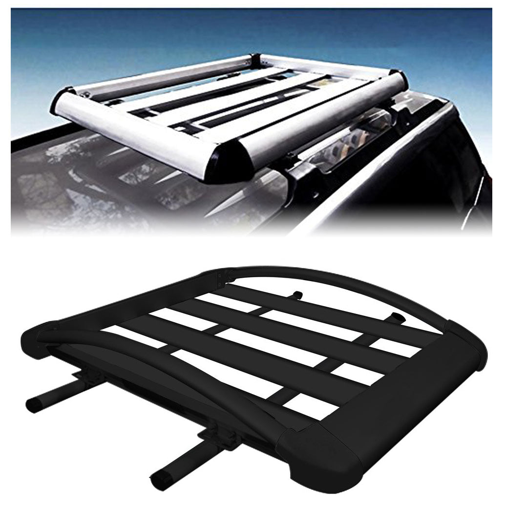 Car Roof Luggage (4x 4) Frame Aluminum Roof Frame Universal Roof Frame Travel Frame Load Frame Load Over 100 kg Roof Shelves Luggage Box Roof Rack (Black)