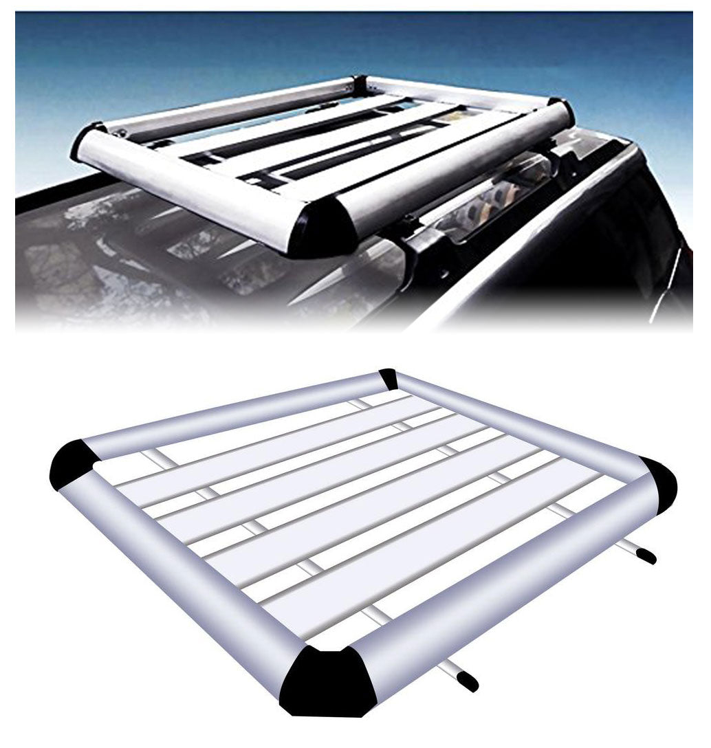 Car Roof Luggage Frame Aluminum Roof Frame Universal Roof Frame Travel Frame Load Frame Load Over 100 kg Roof Shelves Luggage Box Roof Rack (Silver)