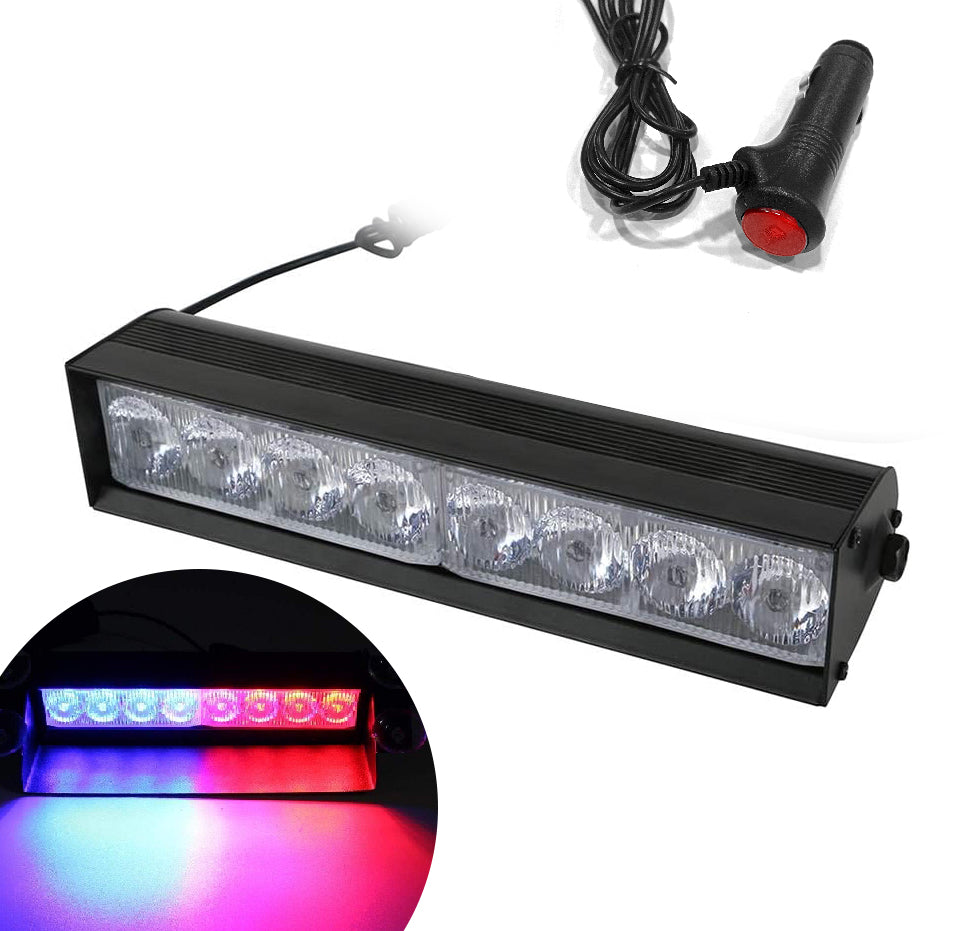 AUTO PEARL 8 LED Waterproof Red Blue Police Flashing Light for All Cars Fog Lamp Car LED (12 V, 8 W)  (Universal For Car, Pack of 1)