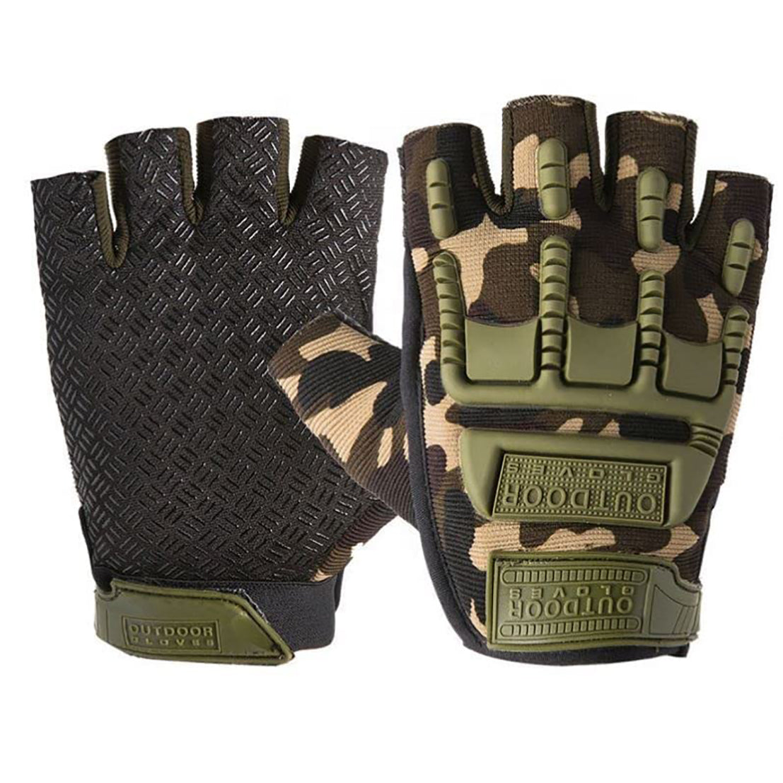 Gym & Riding Anti Slip Cycling Bike Motorcycle Driving Man Boy Girls Riding Half finger Gloves  (Army Green)