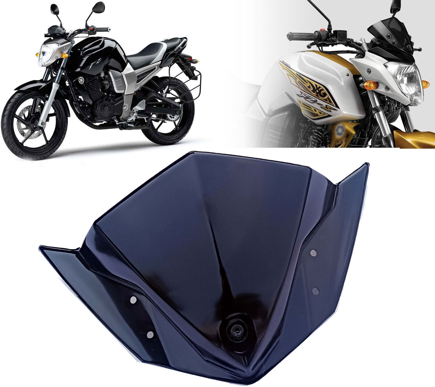 Motorcycle Black Windshield Windscreen for FZ16 Bike Windshield (Black)