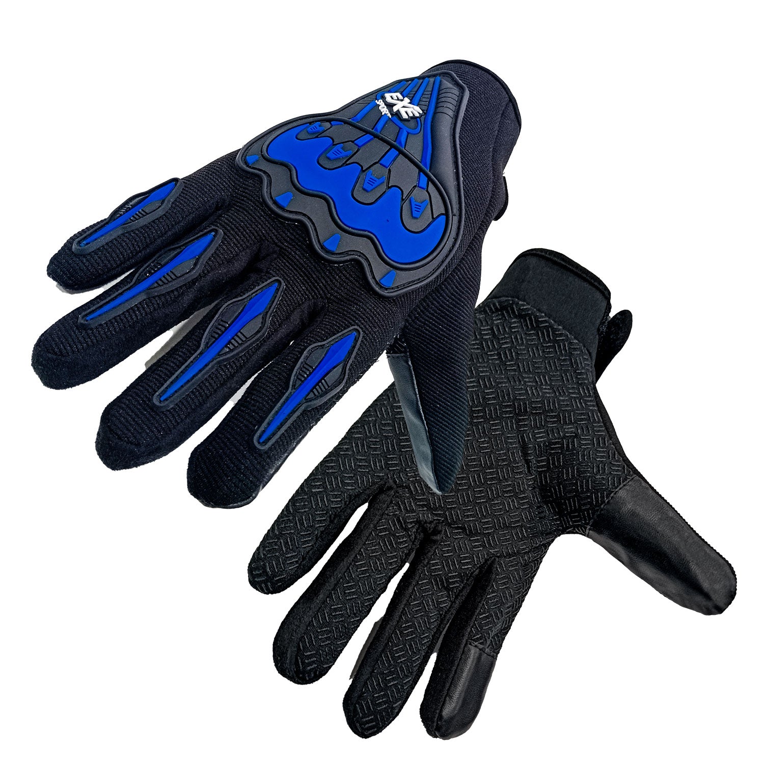 Bike Riding Gloves with Touch Screen Sensitivity Riding Full Gloves Riding Gloves  Blue with Black