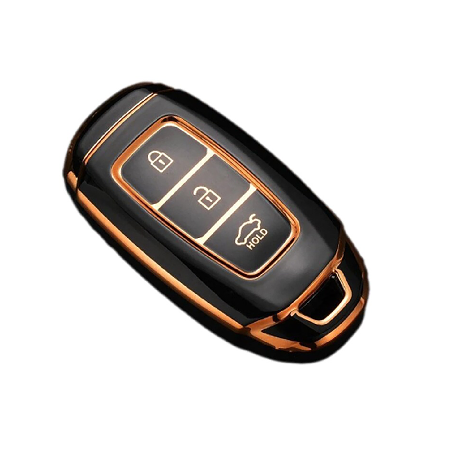 TPU Leather Car Key Cover Compatible with Hyundai Verna -2020 Smart Key