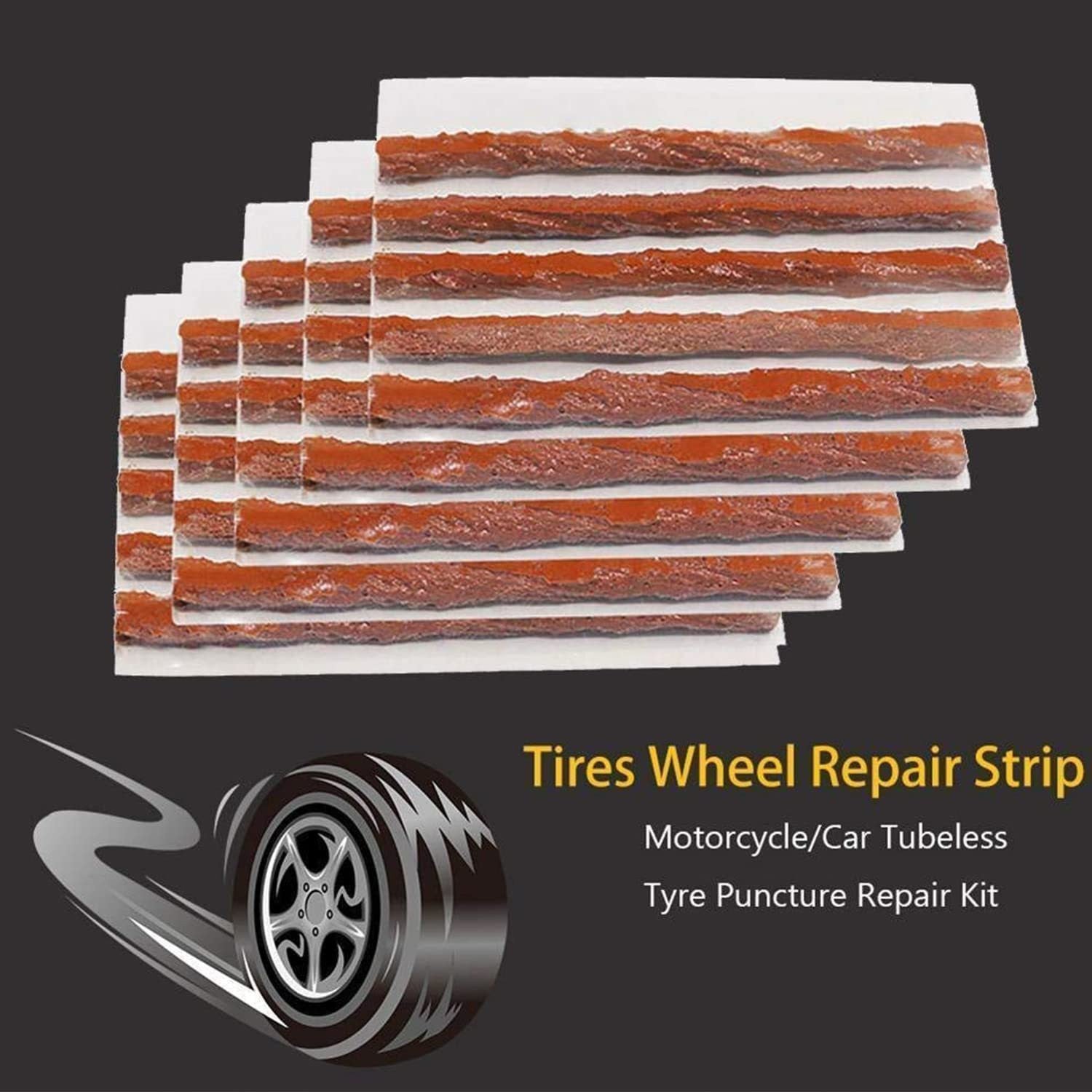 Tire Puncture Repair Rubber Strips Plug, (30 Pieces) Tubeless Tyre Puncture Repair Kit