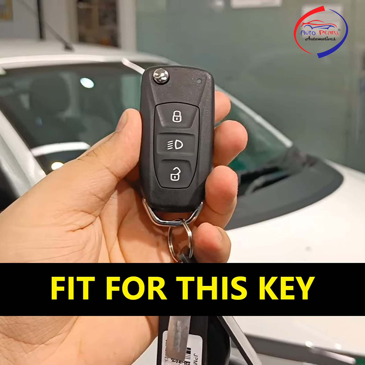 TPU Key Cover Compatible with Tata Tiago | Nexon | Altroz | Safari | Storme | Zest | Bolt | Tigor | Punch | Hexa 3 Button Flip Key