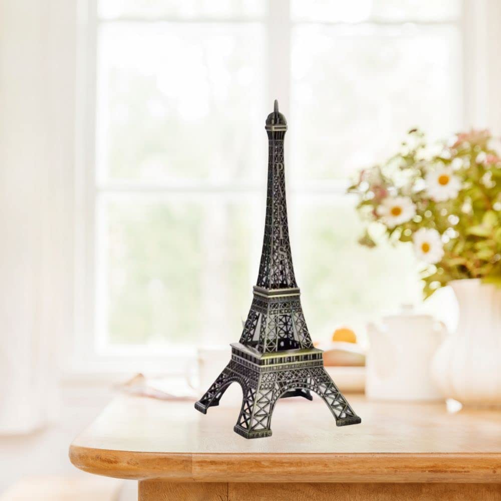 Eiffel Tower Idol Statue for Car Dash Board, Home Décor, Office Décor, Best Gift and Multipurpose (15.2 Medium Eiffel Tower), Metal: Brass