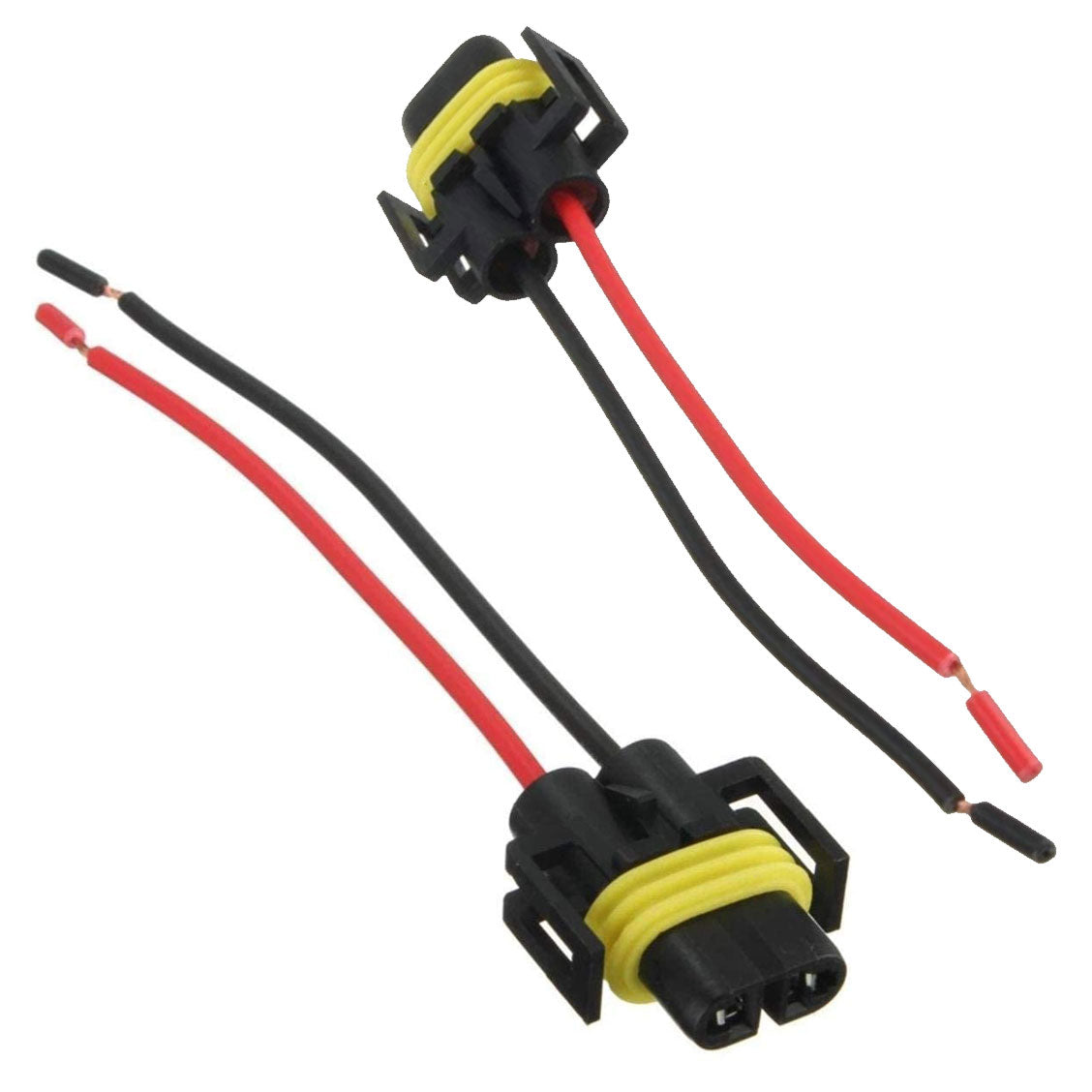 H8/H11 Headlight Bulb Right Angle Ceramic Socket Plug Connector Adapter Wiring Harness (2 Pcs.)