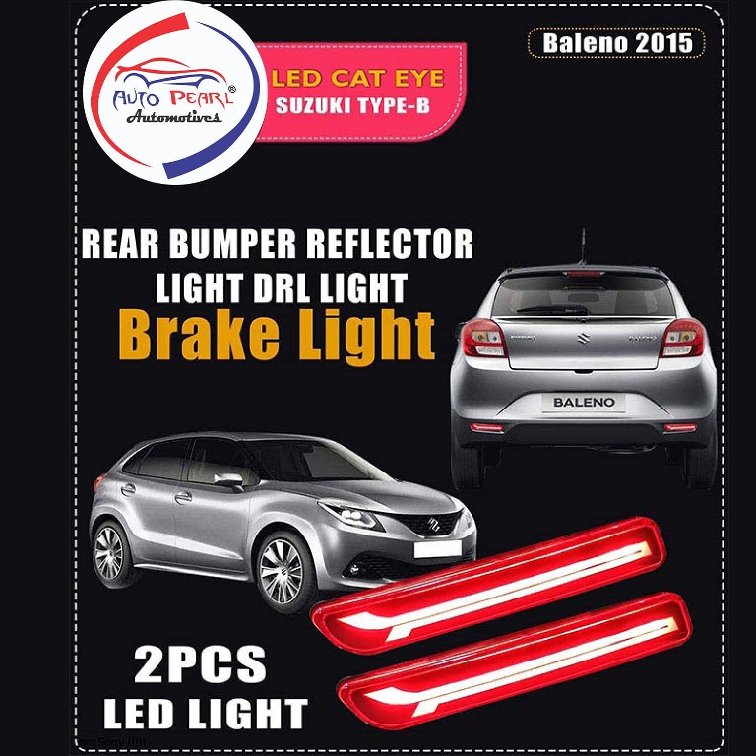 Car Rear Cat Eye Reflector for Car Arrow Led Rear Bumper DRL Brake Light Cat Eye Reflector for  Car, Baleno, Ciaz, Ertiga, WagonR, Ritz, Celerio, S-Cross