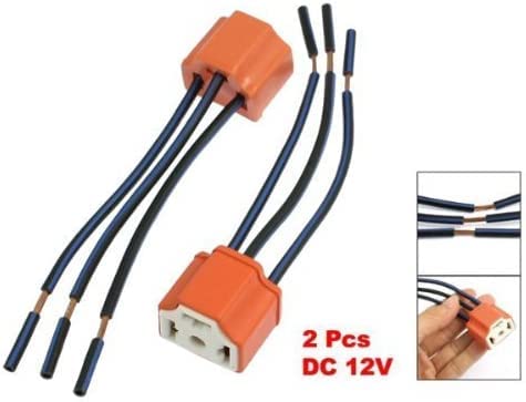 H4 Headlight Bulb Right Angle Ceramic Socket Plug Connector Adapter Wiring Harness (2 Pcs.)