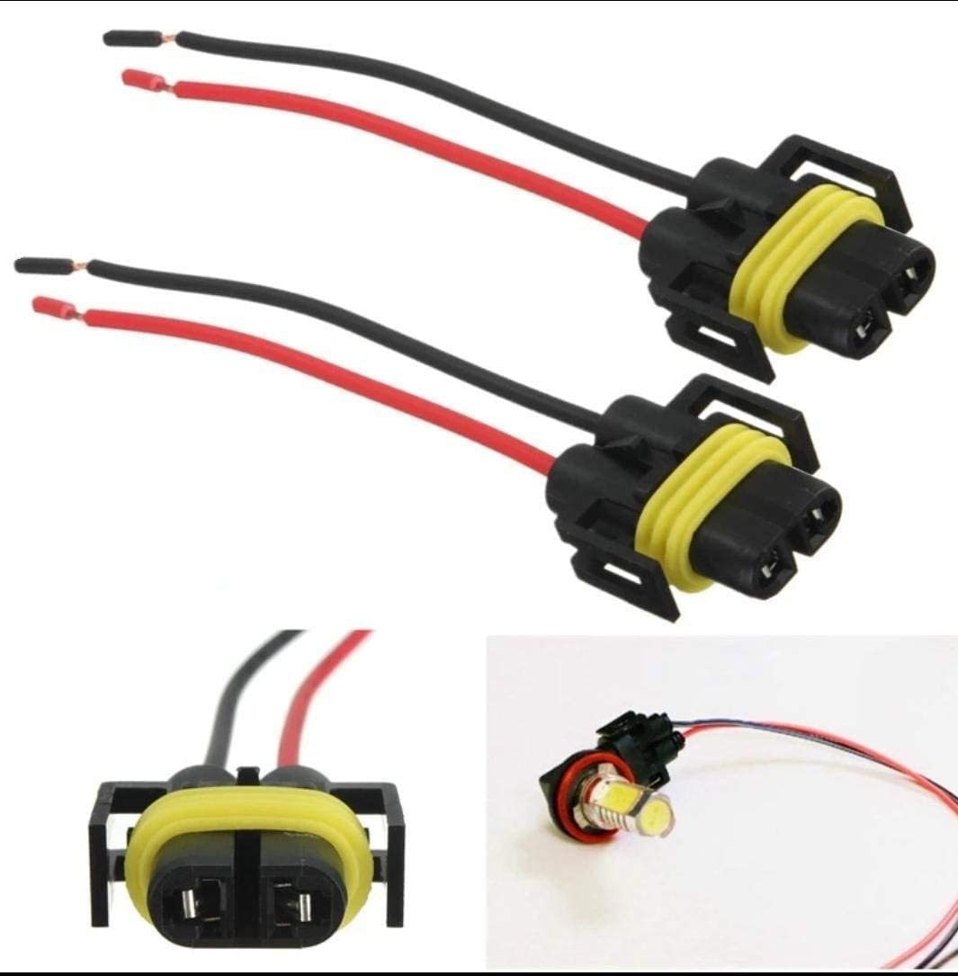 H8/H11 Headlight Bulb Right Angle Ceramic Socket Plug Connector Adapter Wiring Harness (2 Pcs.)