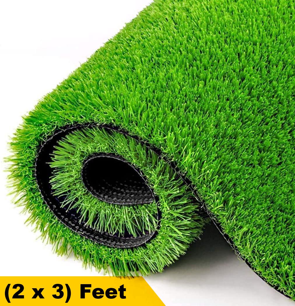 Waterproof Artificial Grass Mat for Balcony | Green Grass Carpet for Balcony | All-Weather Home and Office