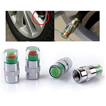 Car Tire Air Alert Iron Tyre Valve Caps Set of 4 Pcs