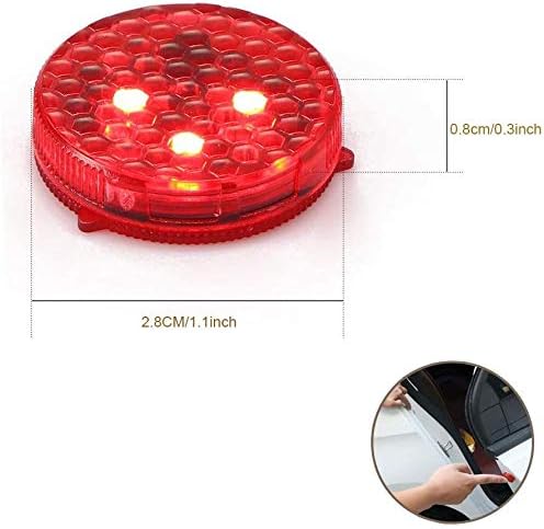 Car Door Warning Open Lights Indicator Décor Interior Flash Magnetic car led Lights for Anti Rear-End (RED) Free Batteries