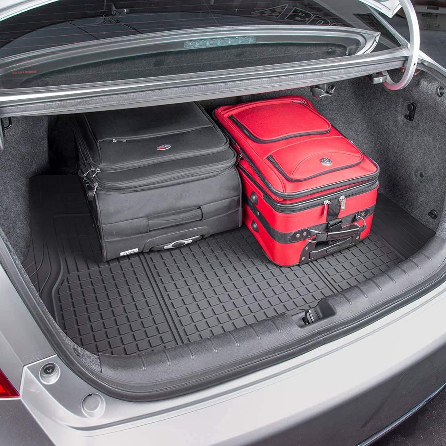 PVC Dustproof, Waterproof, Foldable & Antiskid Car Dicky, Trunk, Boot Mat Dicky Mat (Black)