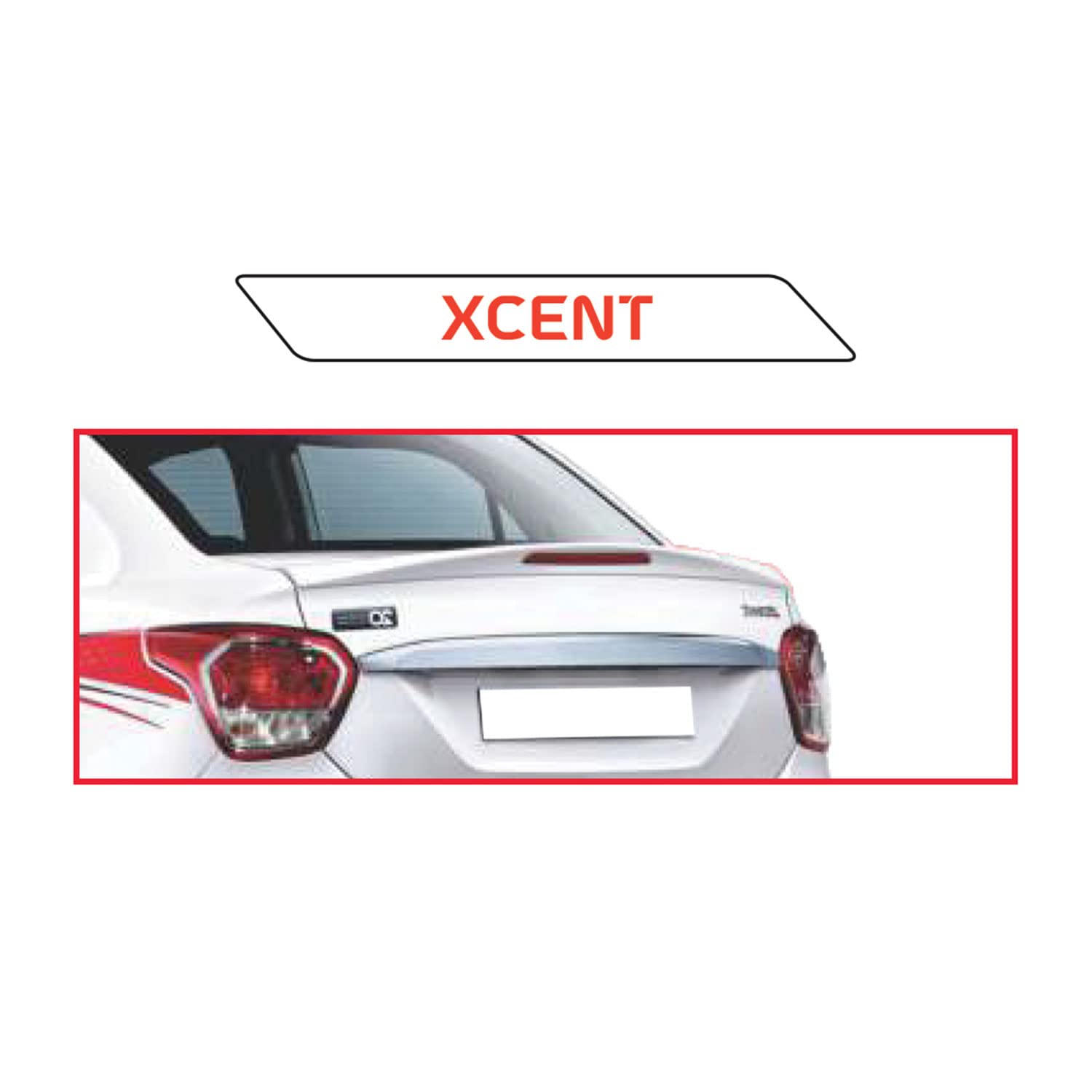 Car Body Colored Spoiler Latest ABS OE Type Drill Free Compatible with Xcent Color:-Polar White