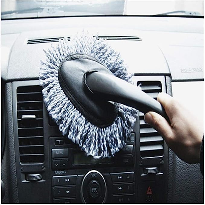 Microfiber Retractable Type Round Car Cleaning Duster Brush Mop for All Cars Pack of 1