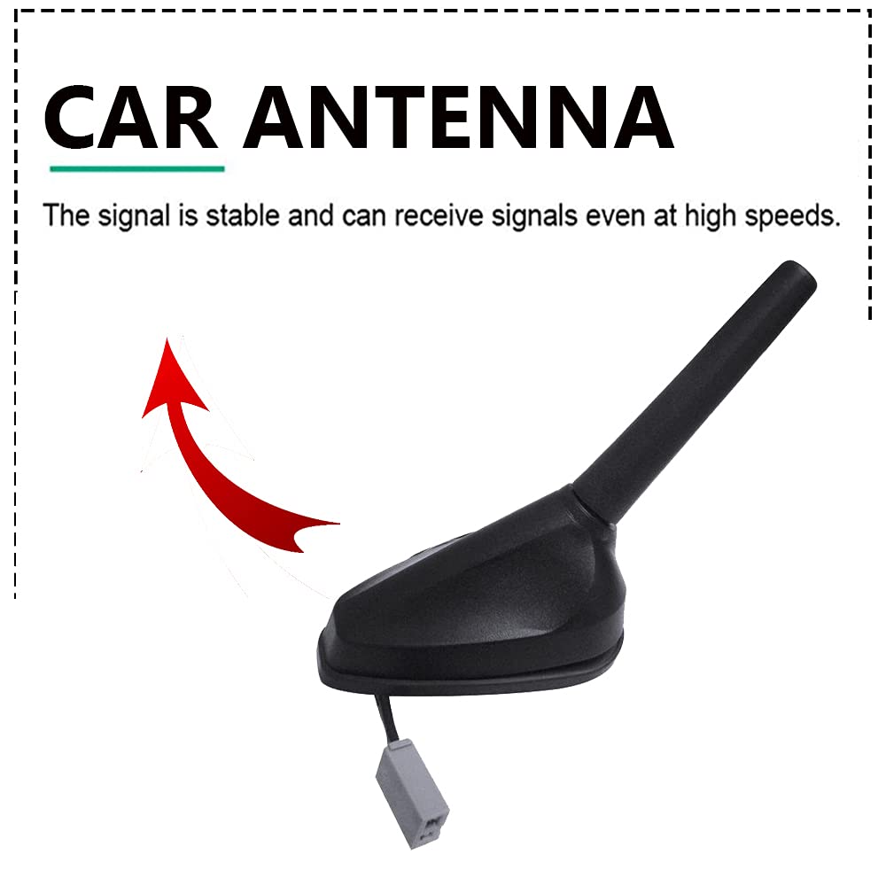 Vehicle Roof Mount Rubber Antenna Mast Flexible Car Antenna with Anti-Theft Design and Car Wash Safe - Black