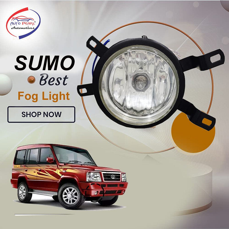 Car Fog Lamp Light with Wiring Kit Compatible with- Tata Sumo (Set of 2)