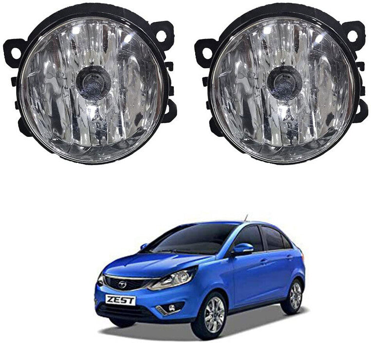 Car Fog Lamp Lights Without Wiring kit and Switch Compatible with- Tata Zest (Set of 2)