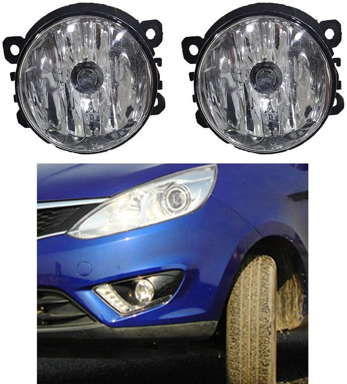 Car Fog Lamp Lights Without Wiring kit and Switch Compatible with- Tata Zest (Set of 2)