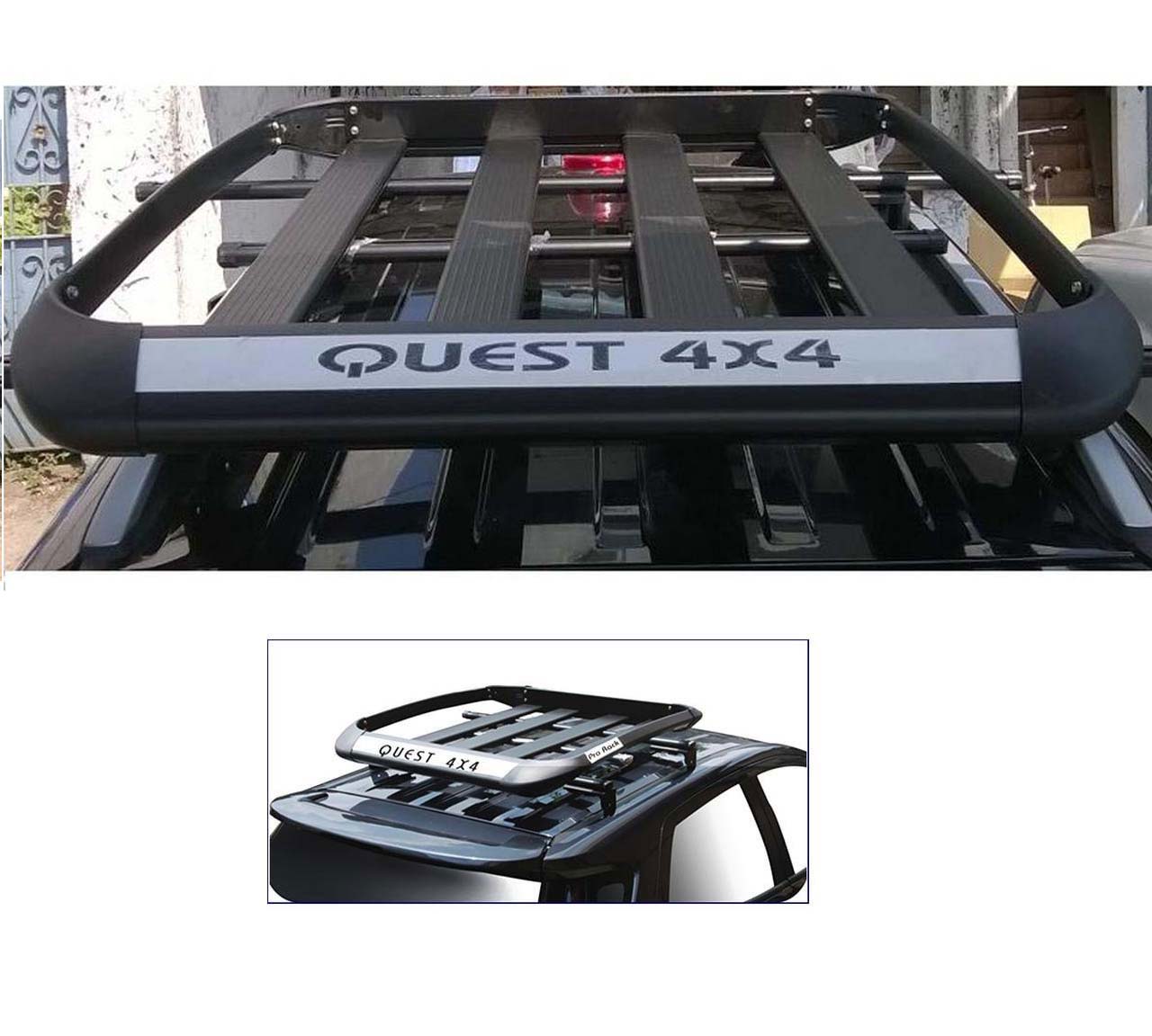 Car Roof Quest Luggage (4x 4) Frame Aluminum Roof Frame Universal Roof Frame Travel Frame Load Frame Load Over 100 kg Roof Shelves Luggage Box Roof Rack (Black)