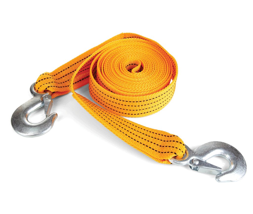 3 Ton & 2.65M Long Super Strong Emergency Tow Strap Rope | Heavy Duty Breakdown Recovery & Towing Rope | Car Tow Cable | (Color :-Yellow)