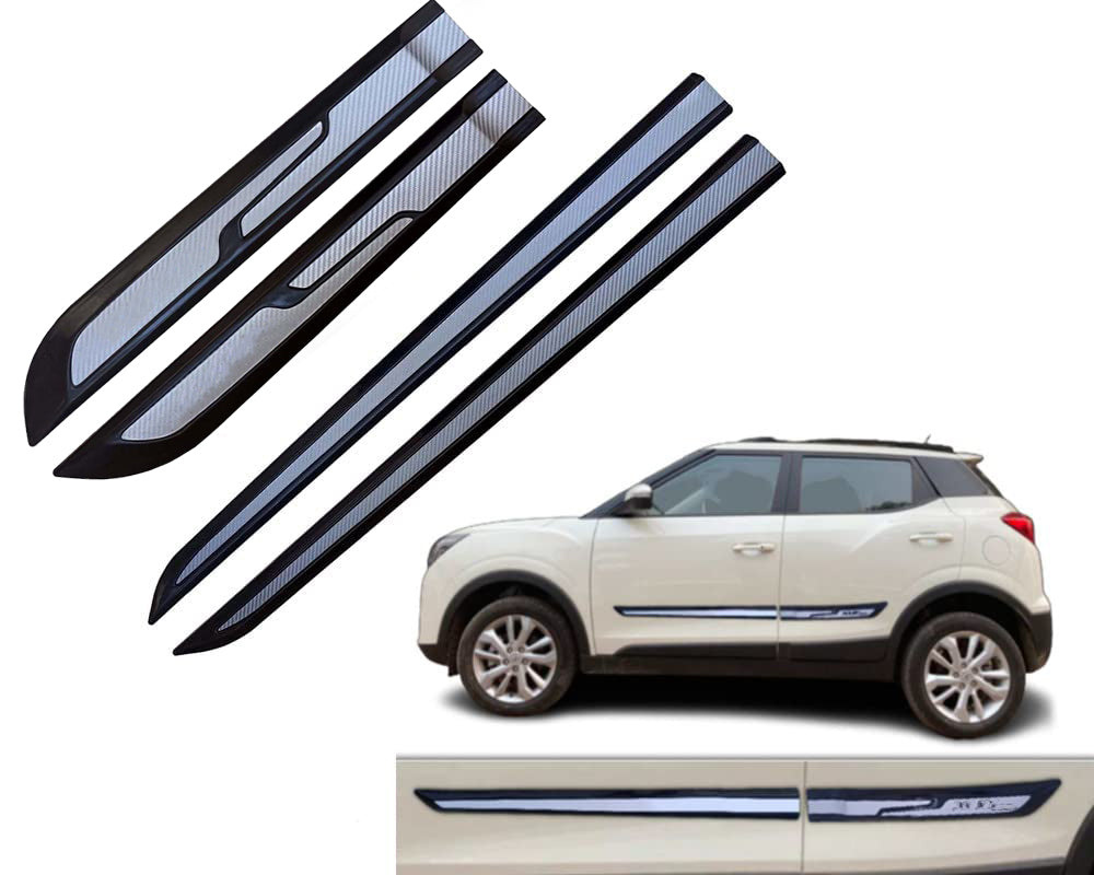 Side Door Beading/Side Cladding/Door Protector Black with Chrome Strip Accessories