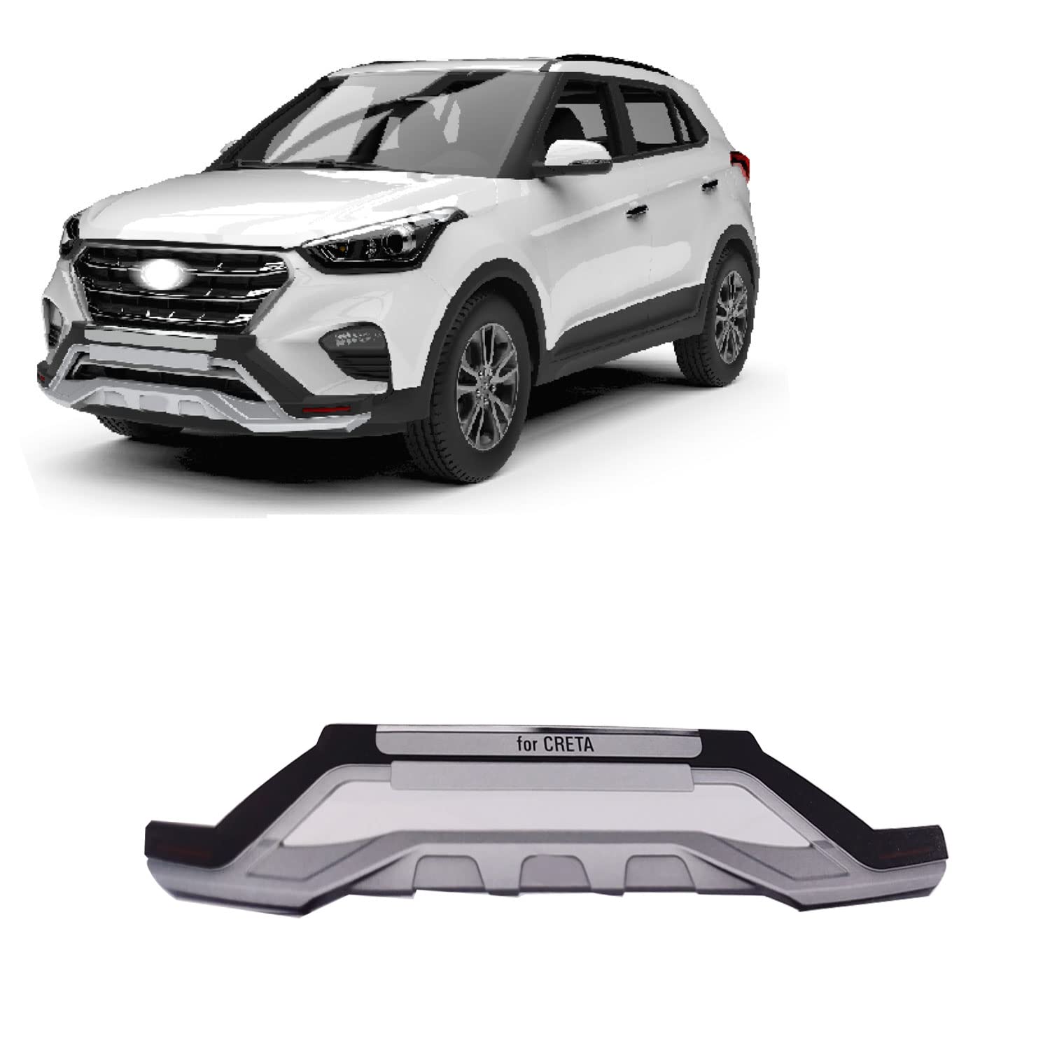 Bumper Diffuser Front Reflector Imported Quality Compatible for Creta