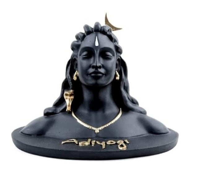 Matte Black Color Adiyogi Shiva Statue Idol for Car Dashboard, Home Decor, Gift & Puja