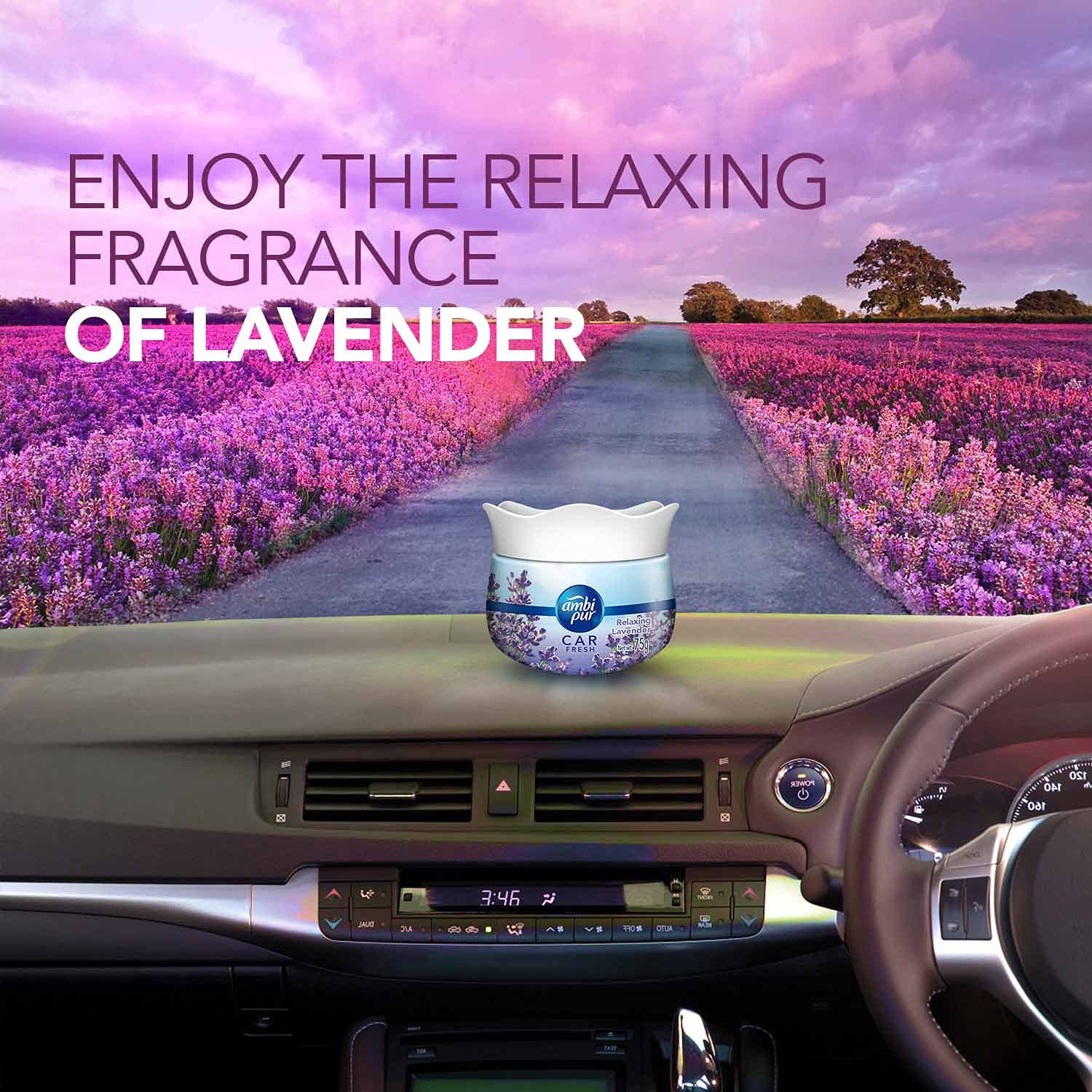 Ambi Pur Car Freshener Gel, Relaxing Lavender (75 g)