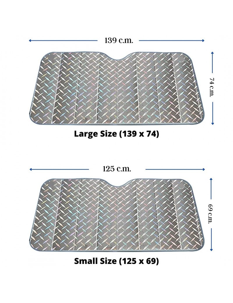 Car Windshield 3 Layer Sun Shade Front Window Sunshade Cover Blocks UV Rays Reflecting Foldable Aluminum Sunshade