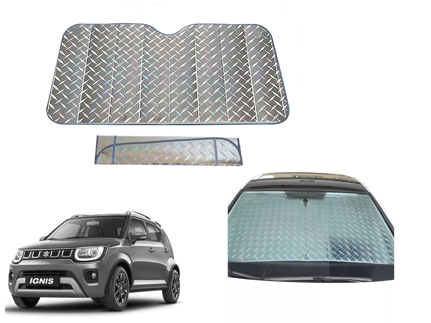 Car Windshield 5 Layer Sun Shade Front Window Sunshade Cover Blocks UV Rays Reflecting Foldable Aluminum Sunshade