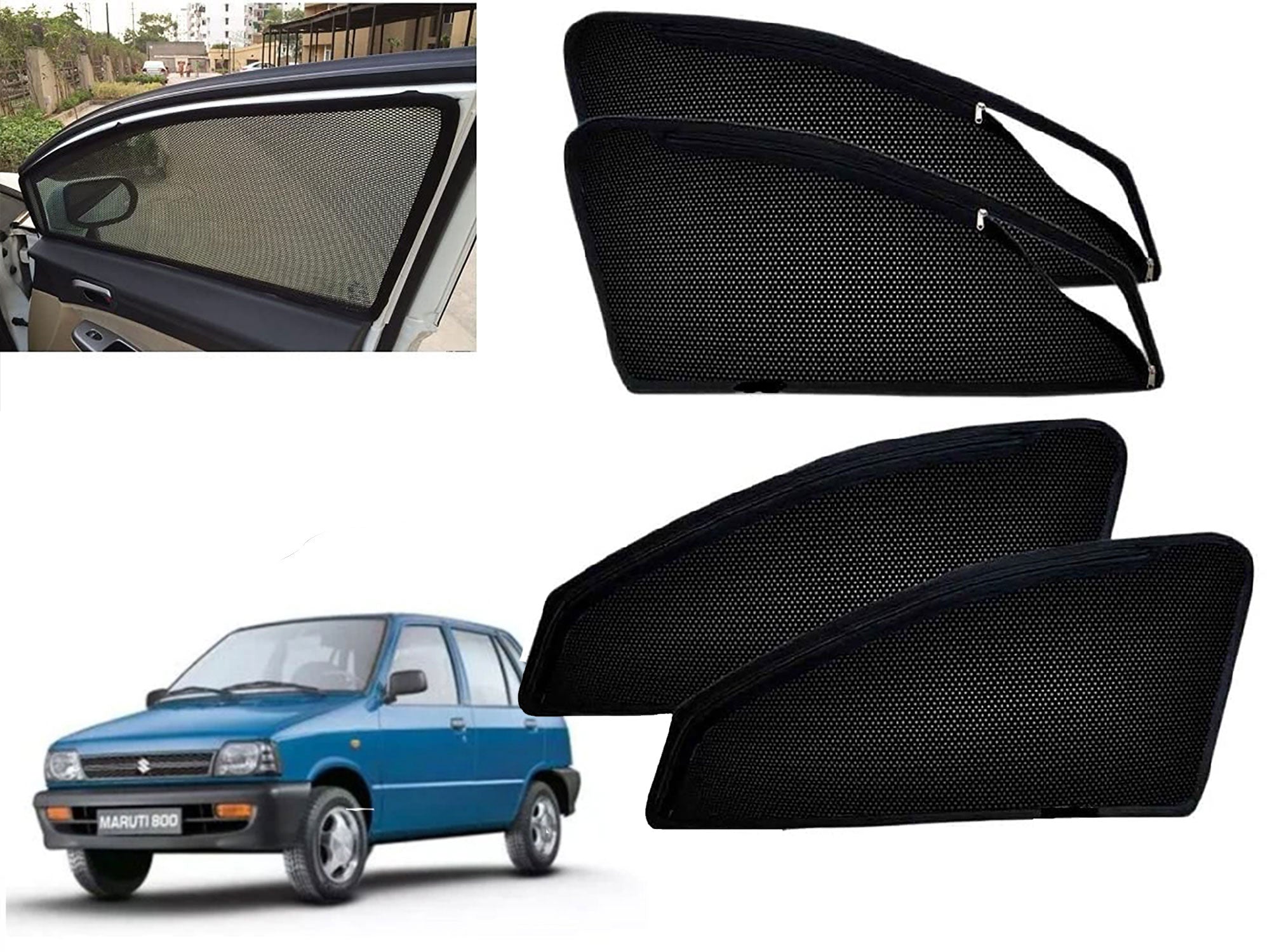 Zipper Magnetic Car Curtain Sunshades for Maruti