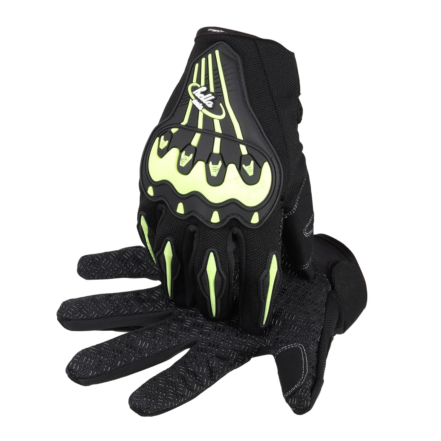 Bike Riding Gloves with Touch Screen Sensitivity Riding Full Gloves Riding Gloves  Lemon Green with Black