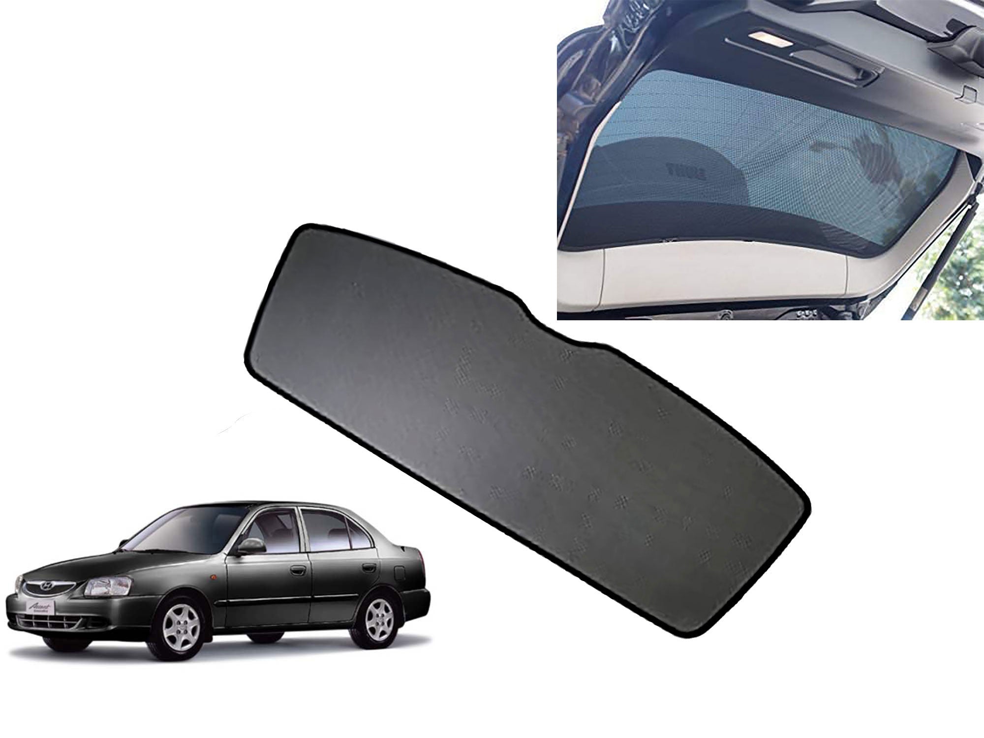 Rear Dicky Cotton Mesh Fabric Sun Shades Car Curtain 1 Pc for Hyundai