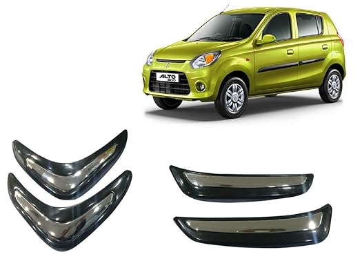 O.E. Type Car Bumper Protector for Alto 800 Type-2 (Set of 4, Black)