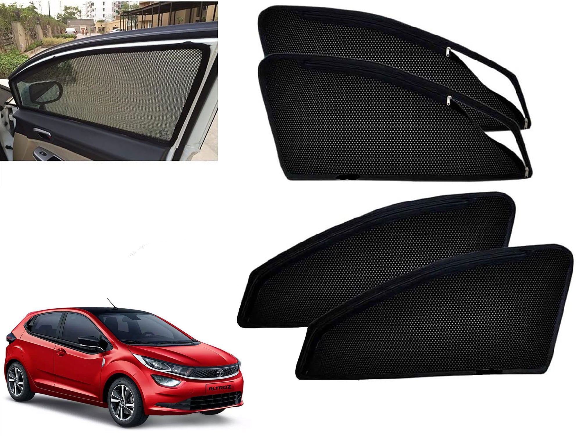 Zipper Magnetic Car Curtain Sunshades for TATA