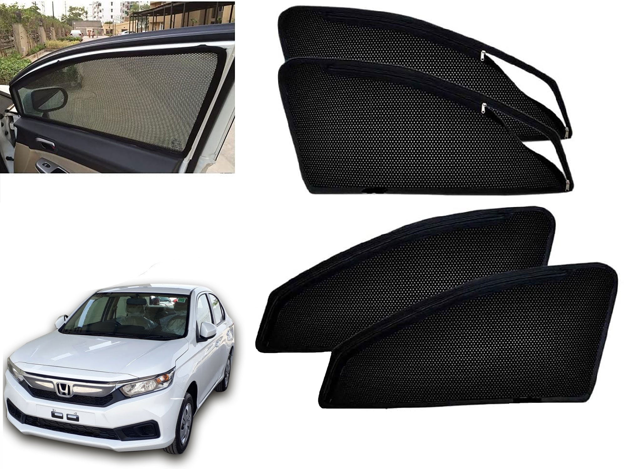 Zipper Magnetic Car Curtain Sunshades for Honda