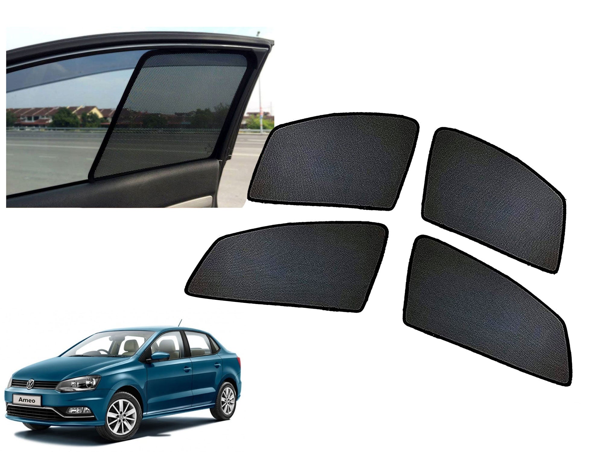 Z-Black Window Plug-in Half Sun Shades Car Curtain for Volkswagen