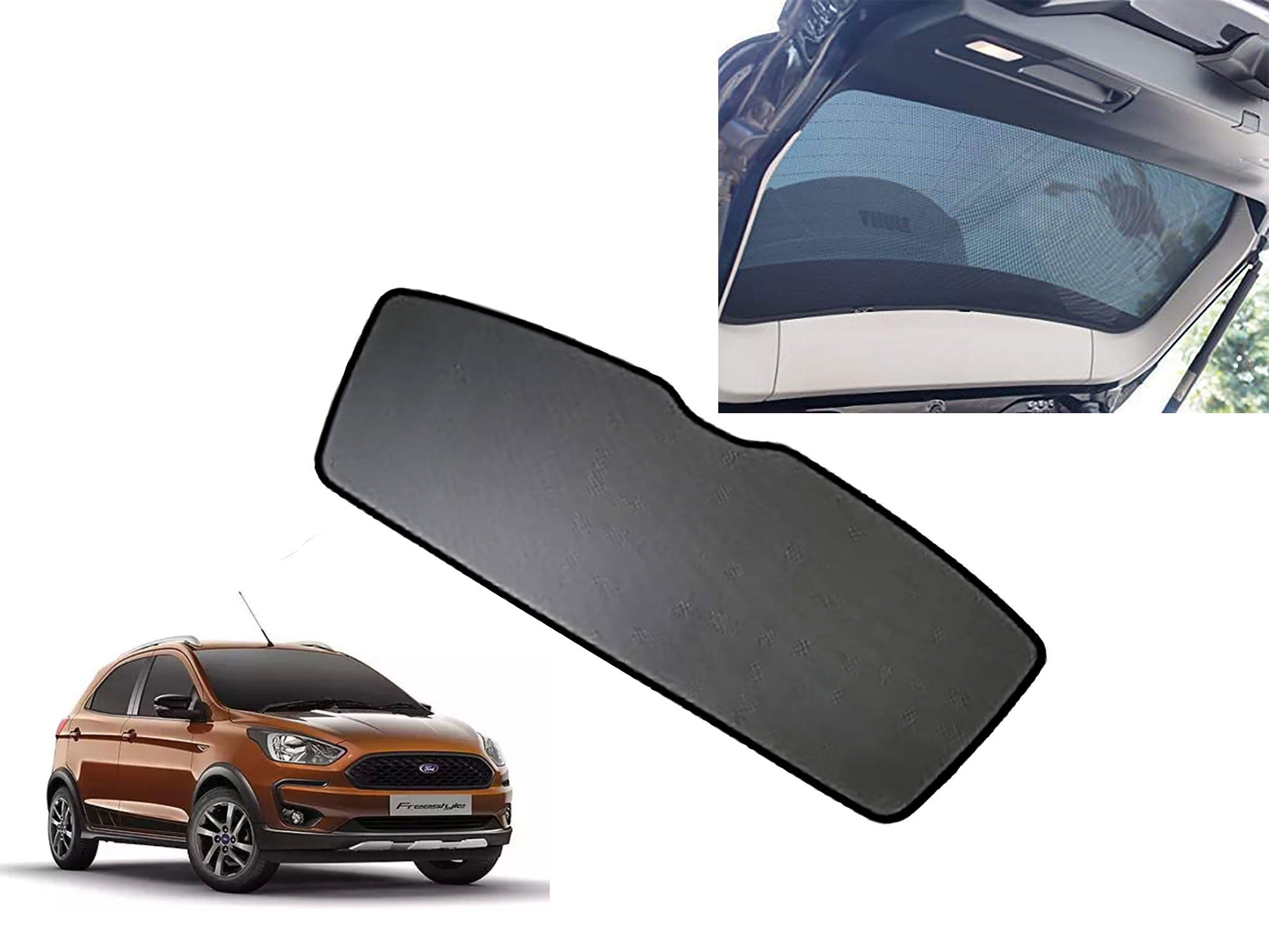 Rear Dicky Cotton Mesh Fabric Sun Shades Car Curtain 1 Pc for Ford