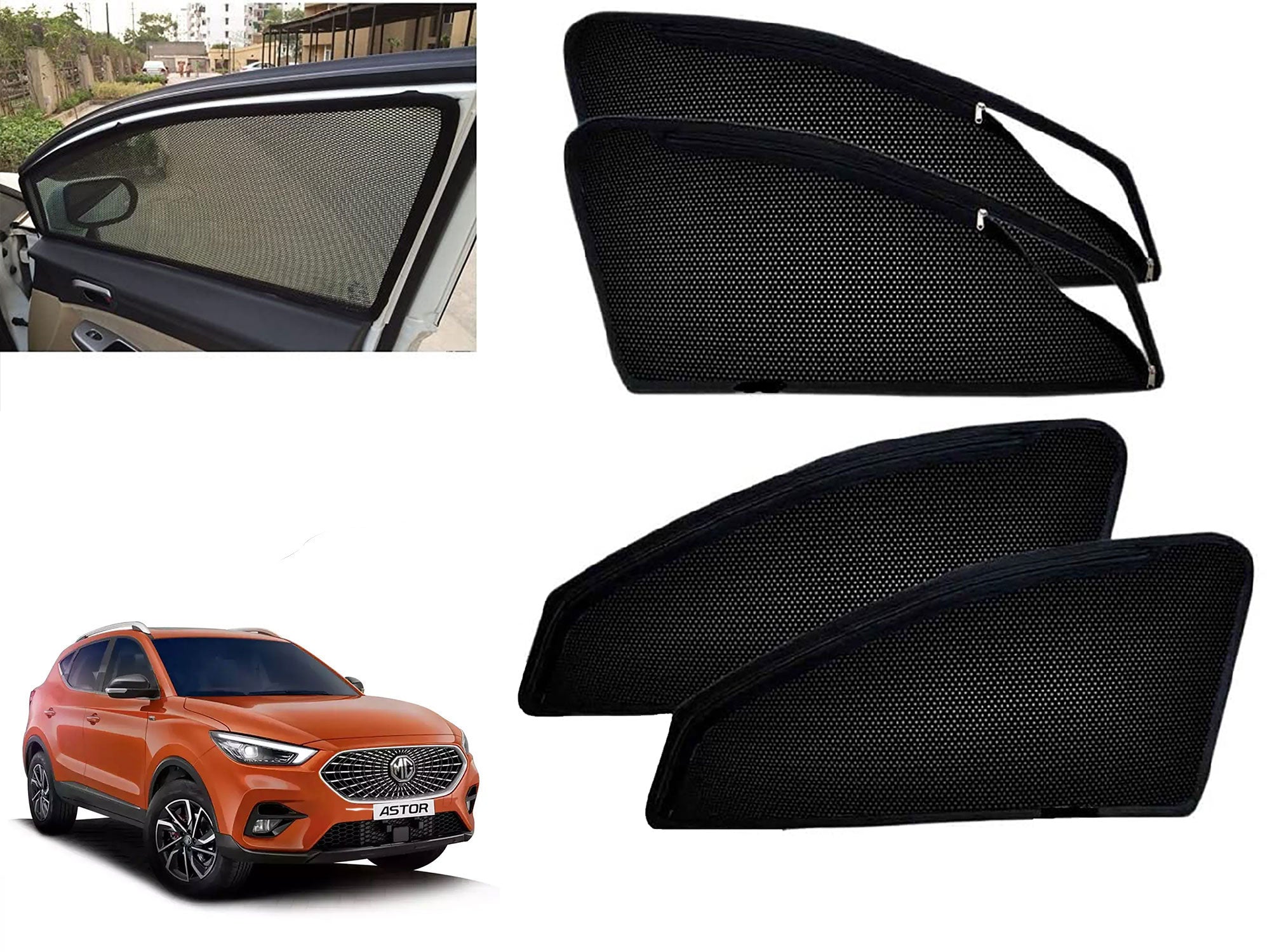 Zipper Magnetic Car Curtain Sunshades for MG