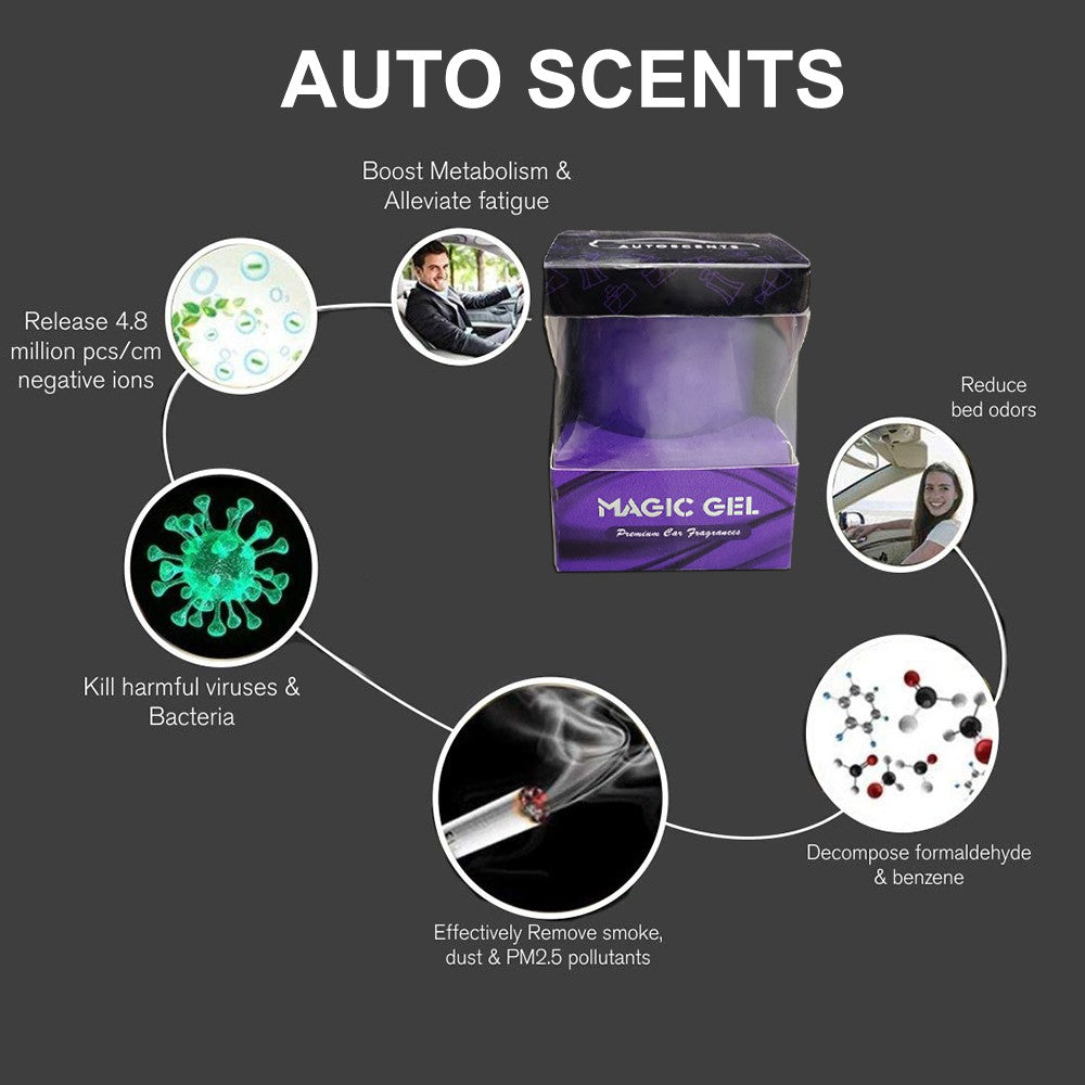 Auto Scents - Car Luxuary Organic Strong Air Freshener Perfume Gel, Freshen Up Your Car - 110 Grams -Lavender