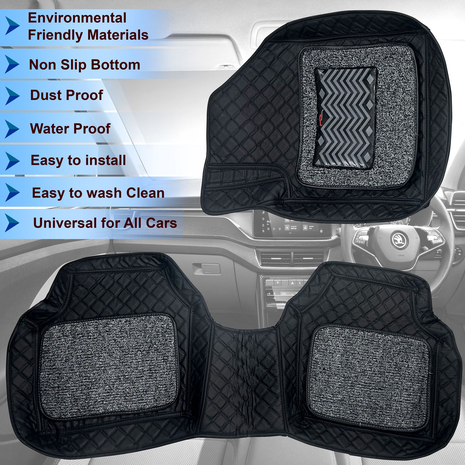 Universal Leatherite 7D Mat Car Floor Mats