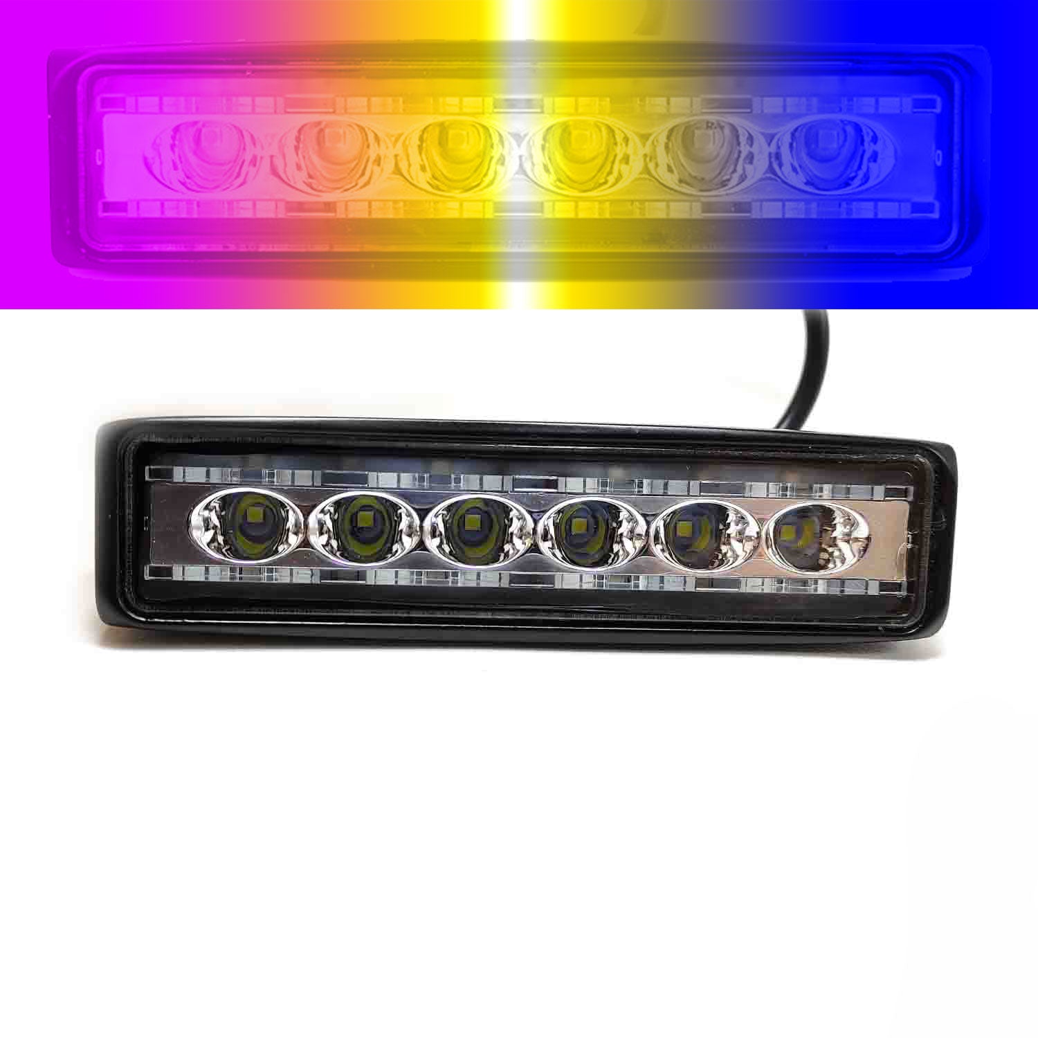 14 LED Yellow/White/Red/Blue & Blinking Led Fog Light for (Pack of 1)