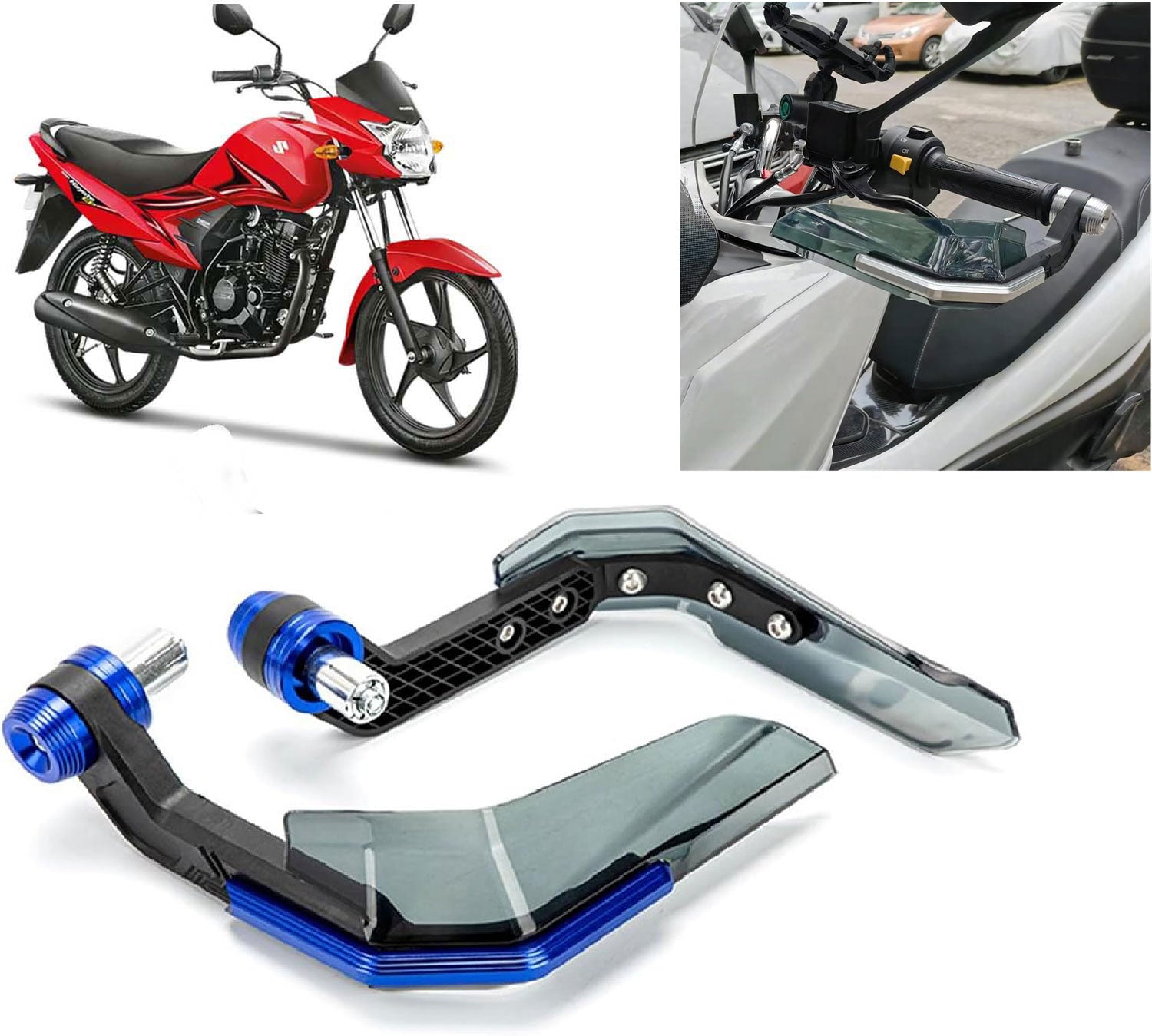 Motorcycle Handguard Shield Hand Guard Protector Windshield ( Pack of 2)