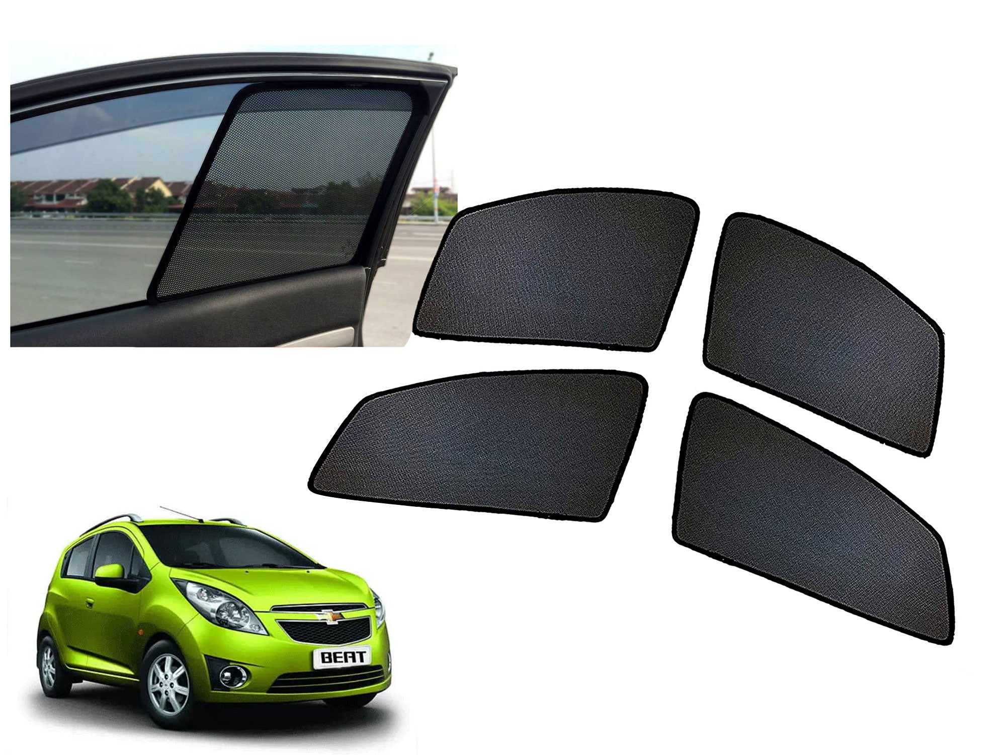 Z-Black Window Plug-in Half Sun Shades Car Curtain for Chevrolet