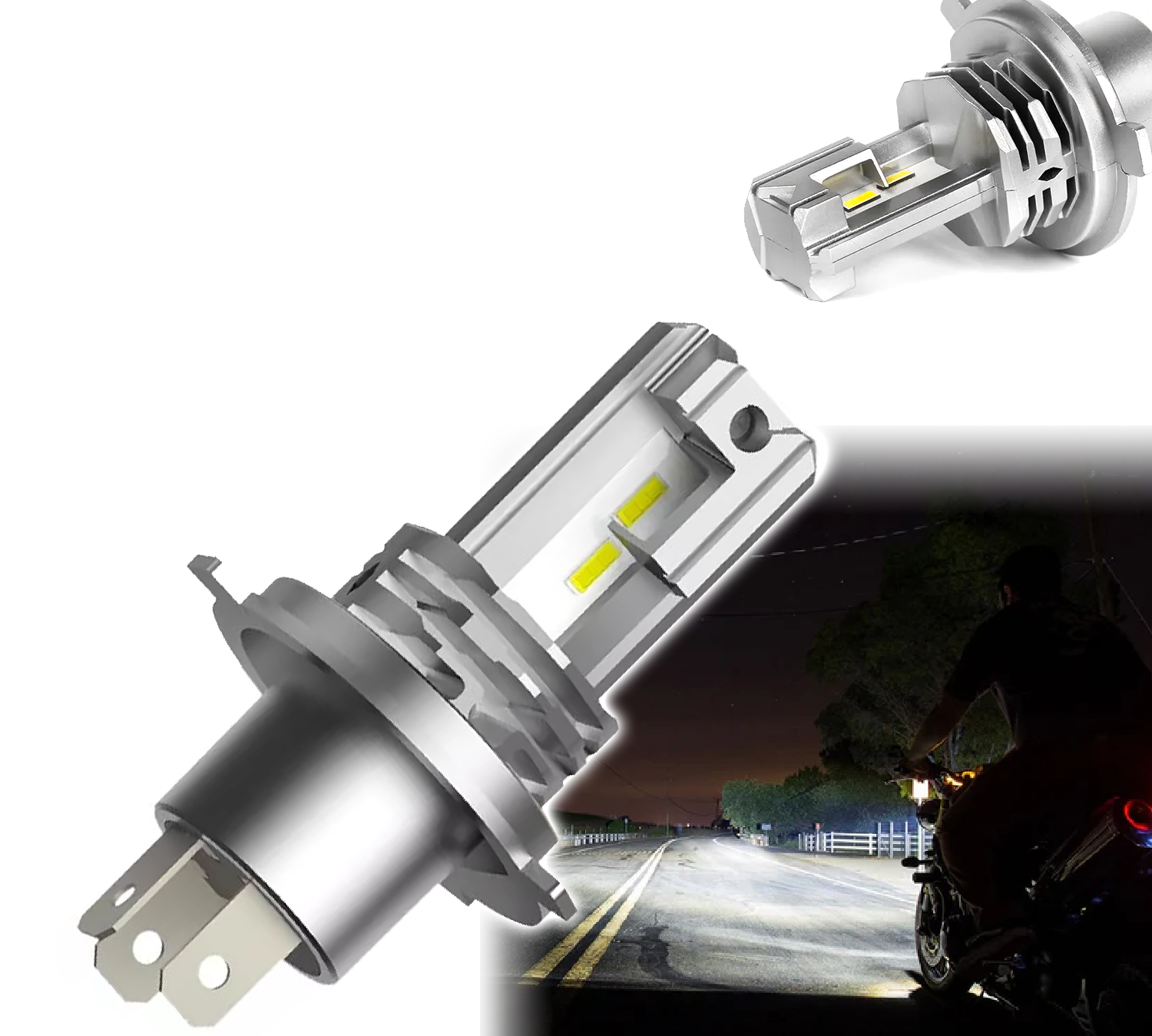 V3 LED Headlight Bulbs Hi/Low Beam Fits for H4 Vehicle (Pack of 1)