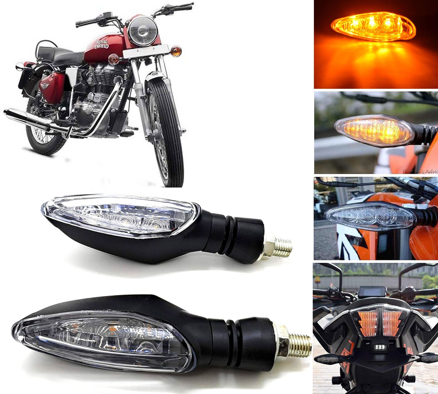 Auto Pearl Hi-quality LED Turn Signal Light Indicator for Bike (Pack of 2)