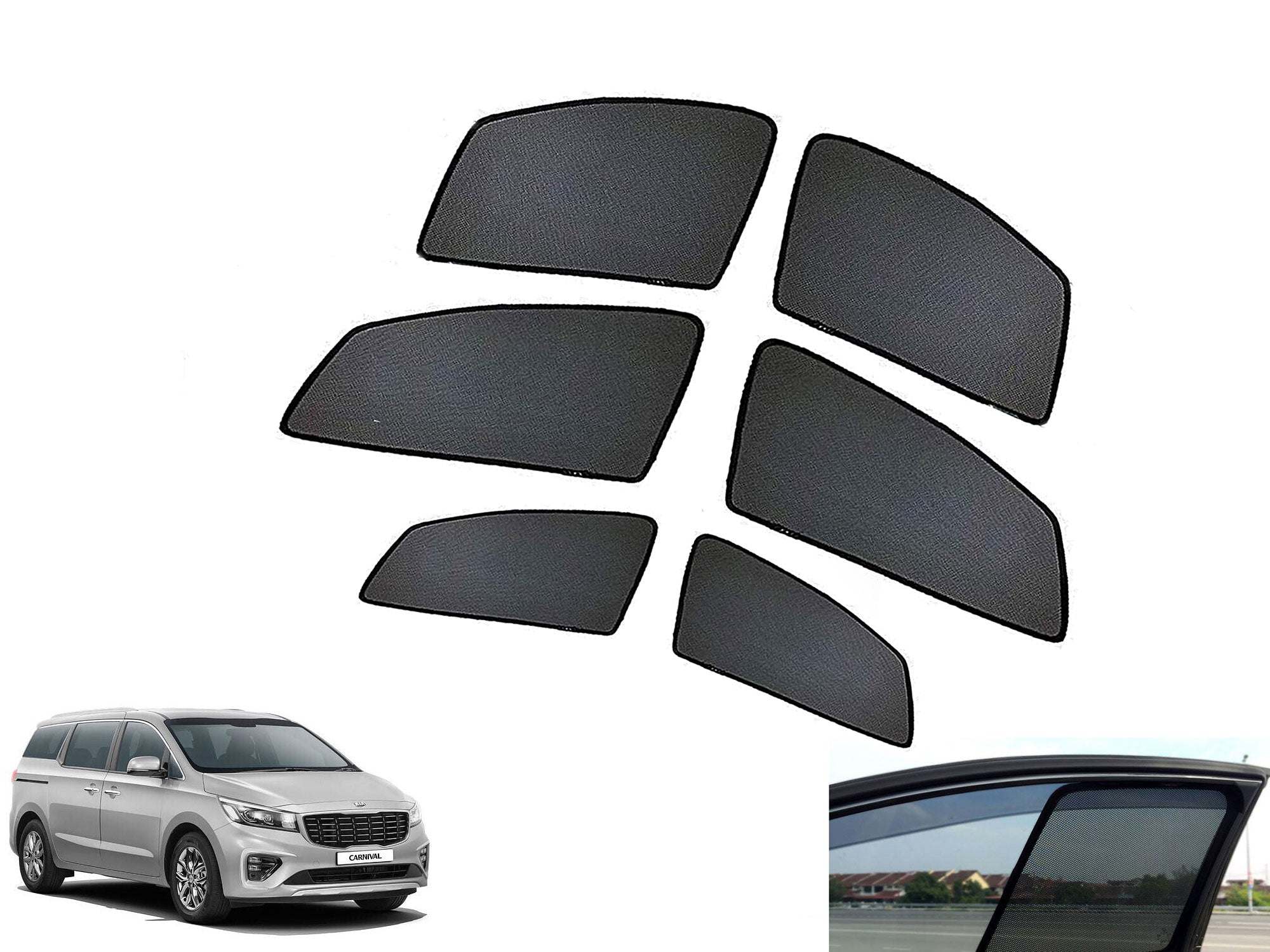 Z-Black Window Plug-in Half Sun Shades Car Curtain for KIA